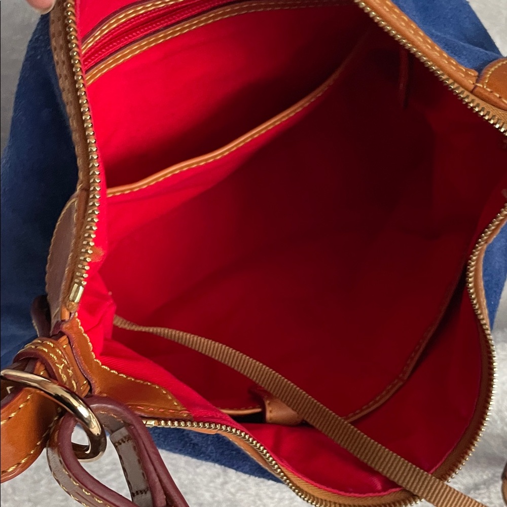 Dooney & Bourke Navy and Tan Shoulder Bag - Picture 7 of 13